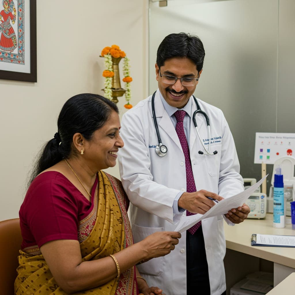 Doctor with patient